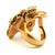 Metal 1970s Italian 18k Gold Coral & Diamond Flower Statement Ring, Size 8 For Sale - Image 7 of 14