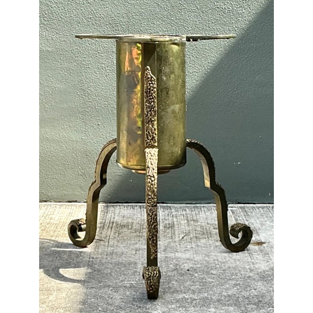 Vintage Sculptural Mixed Metal Table Pedestal For Sale - Image 9 of 10