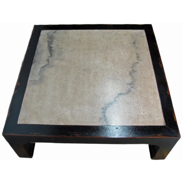 Vintage Marble Top Asian Coffee Table For Sale - Image 4 of 8