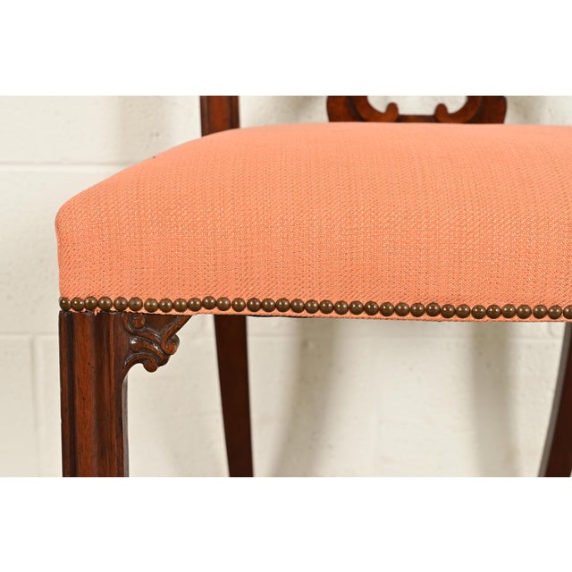 Brown Baker Furniture Georgian Carved Mahogany Side Chairs or Dining Chairs, Pair For Sale - Image 8 of 13