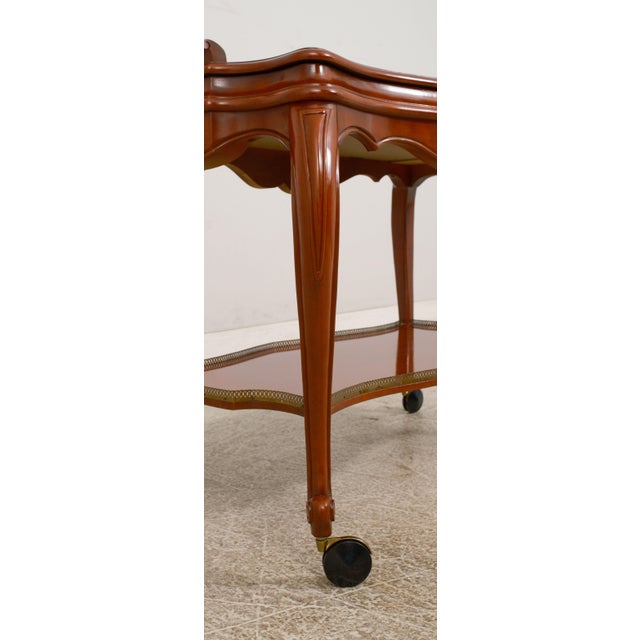 Brown Hollywood Regency French Style Painted Finish Serving Cabinet For Sale - Image 8 of 12