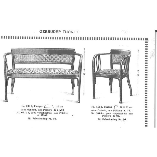 Nr. 13 and Nr. 6213 Sofa and Armchairs by Otto Wagner for Thonet, 1890s, Set of 3 For Sale - Image 11 of 18