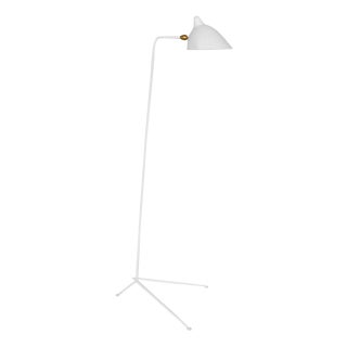 Mid-Century Modern White One-Arm Standing Lamp by Serge Mouille For Sale