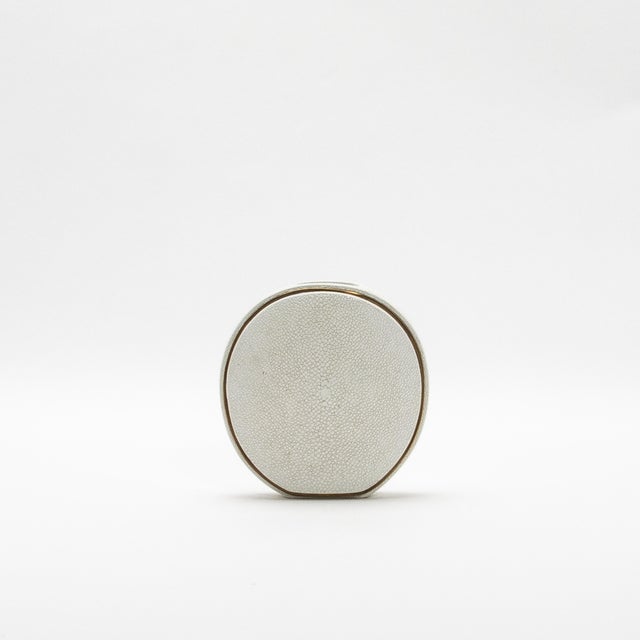 R & Y Augousti Shagreen Vase With Brass Details by R&y Augousti For Sale - Image 4 of 6