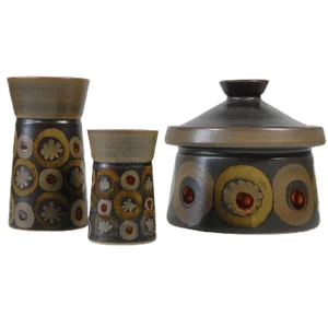 Arabesque Pottery from Denby, 1970s, Set of 3
