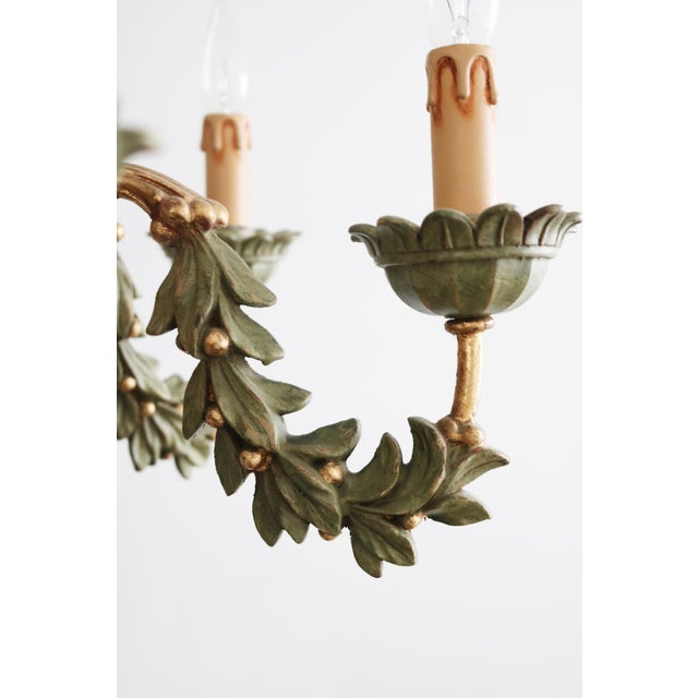 Gold Hand-Carved Florentine Chandelier, 1970 For Sale - Image 8 of 13