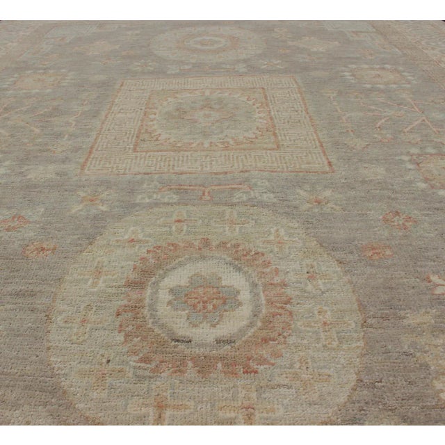 Fine Khotan Design Rug With Samarkand Design in Muted Tones For Sale In Atlanta - Image 6 of 12
