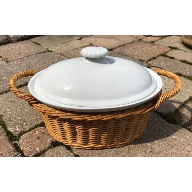 1960s Arabia of Finland White Ceramic Oval Covered Casserole Serving