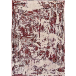 Vintage Distressed100% Wool Rug For Sale
