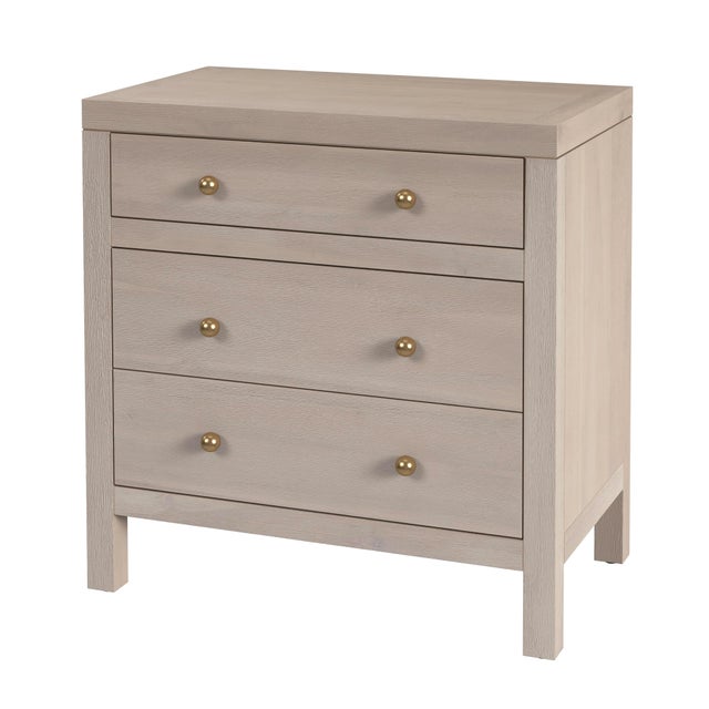 Beige Nora 25 in. W Rectangular Wood 3 Drawer Nightstand, Antique Taupe For Sale - Image 8 of 8