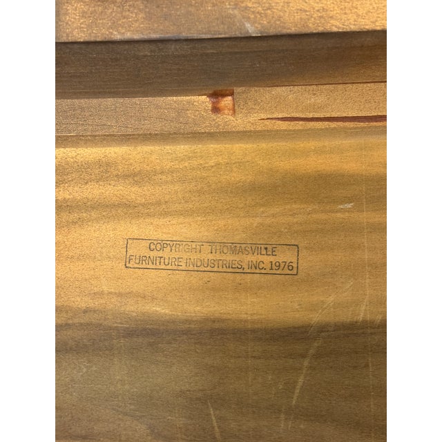 1970's Thomasville Burl Wood Ming Style Coffee Cocktail Table For Sale - Image 12 of 12