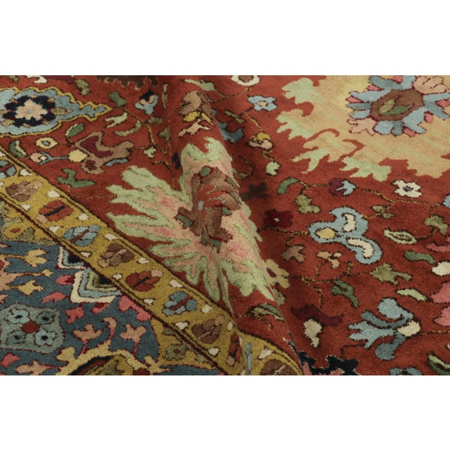 Antique German Tetex Hooked Rug in Red With Floral Medallions - Rug & Kilim For Sale - Image 9 of 9