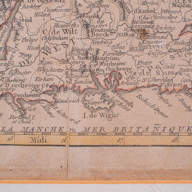Antique Map of England & Wales, French, Framed Cartography, Georgian, Circa 1780 For Sale - Image 11 of 12