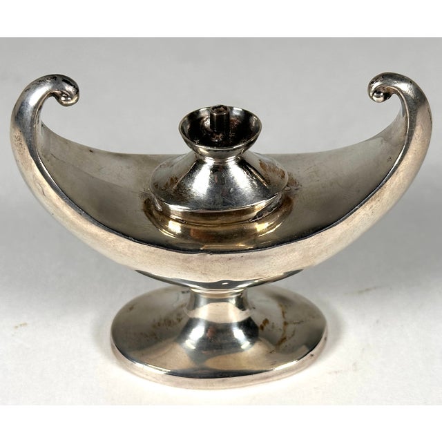 1910s Sterling Aladdin Lamp of Learning Cigar Table Lighter by Marks & Cohen For Sale - Image 4 of 18