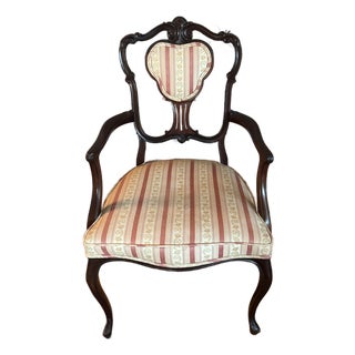 Late Victorian Carved Mahogany Rococo Revival Armchair, Probably American, C. 1880–1900, With Louis XV Influence For Sale