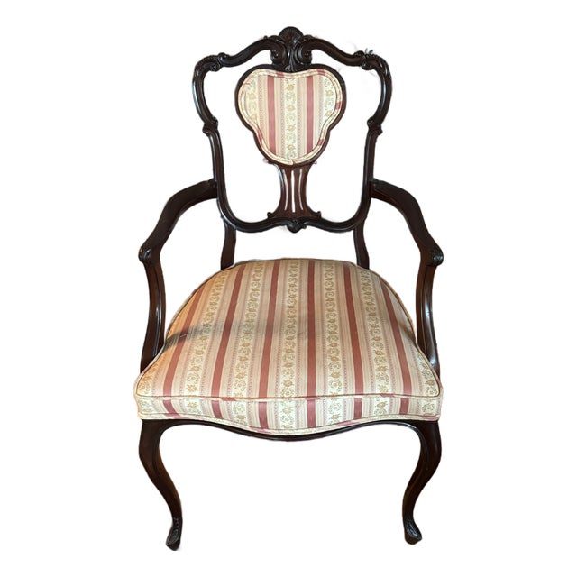 Late Victorian Carved Mahogany Rococo Revival Armchair, Probably American, C. 1880–1900, With Louis XV Influence For Sale