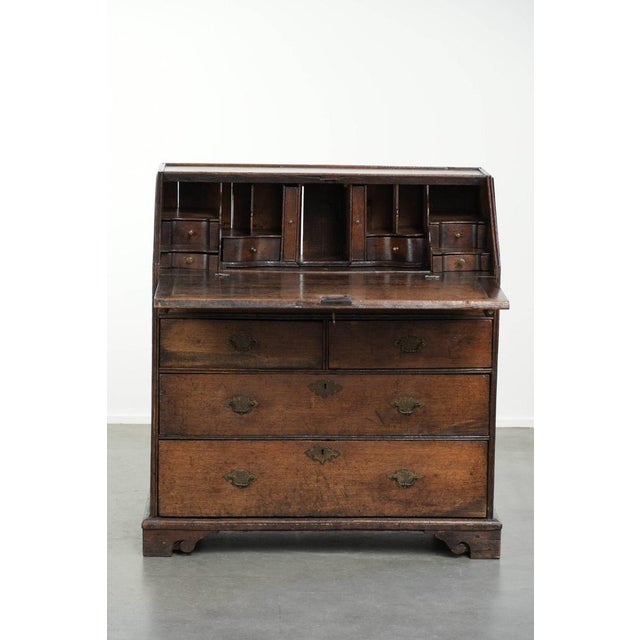 Antique English Oak Secretary Desk For Sale - Image 4 of 14