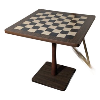 Vintage Mid Century Modern Chess Checkers Game Board Table For Sale