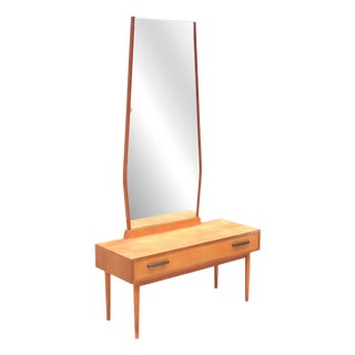 Vintage Dressing Table with Tall Mirror, 1970s For Sale