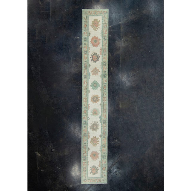 Green Turkish Oushak Runner Rug 2'10" x 18'9" #17360 For Sale - Image 8 of 8