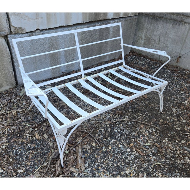 Metal Vintage Wrought Iron Outdoor Patio Loveseat/Settee For Sale - Image 7 of 9