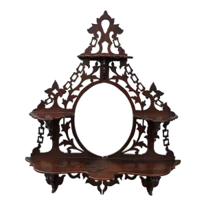 Victorian Mahogany Fretwork Three-Tier Wall Shelf Etagere