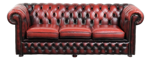 English Chesterfield Sofa in Cow Leather