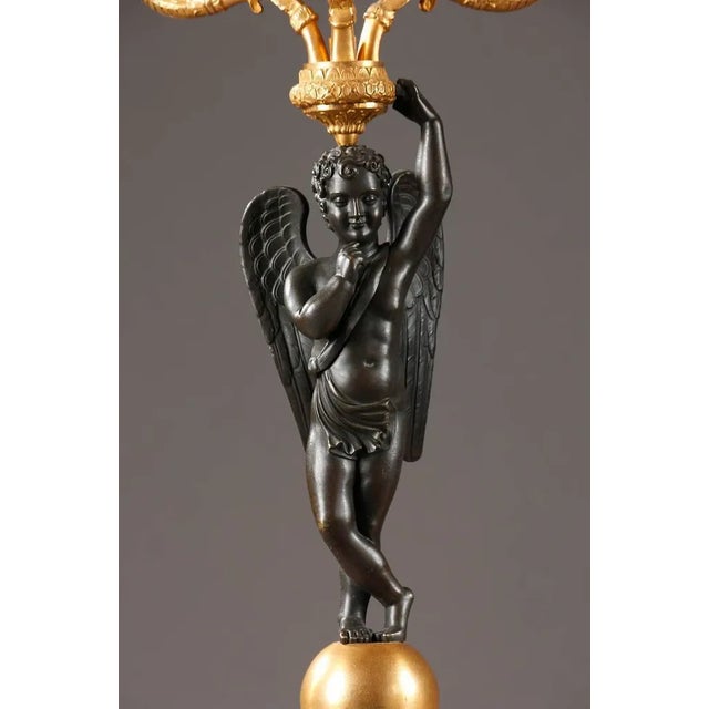 Metal Early 19th Century Empire Candelabras, Set of 2 For Sale - Image 7 of 10