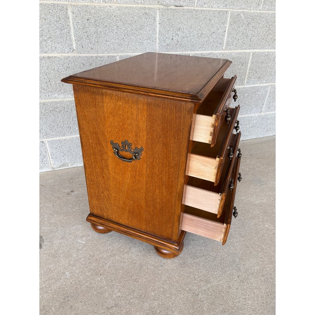 Drexel Heritage Drexel Heritage Royal Country Retreats Collection 4 Drawer Oak Nightstand For Sale - Image 4 of 9