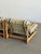 1970s Swedish Lounge Chairs in Striped Linen - Pair For Sale - Image 9 of 12