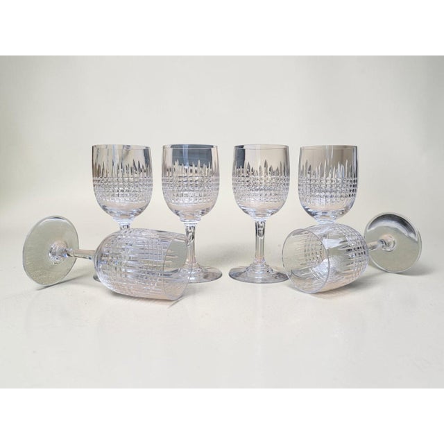 Baccarat Antique Crystal Bordeaux No. 4 Wine Glasses from Baccarat, 1890s, Set of 6 For Sale - Image 4 of 8