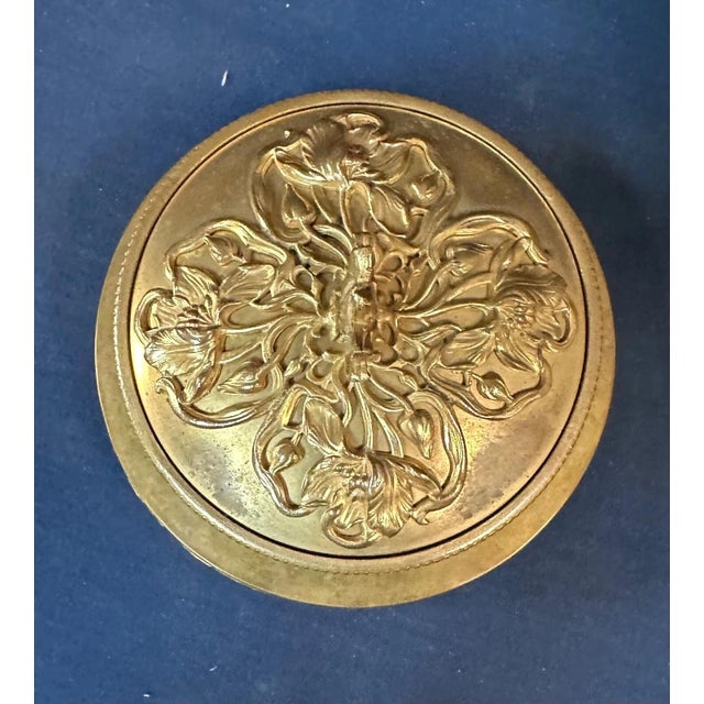 This stunning 19th century gilt bronze gentleman’s brandy tantalus is beautifully designed with an elaborate Art Nouveau...