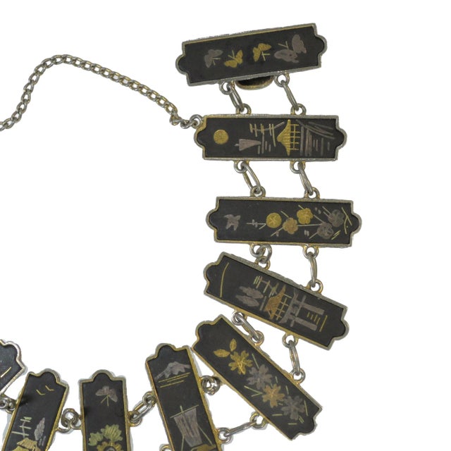 Vintage Japanese Niellowork Bracelet 1940s For Sale - Image 4 of 7