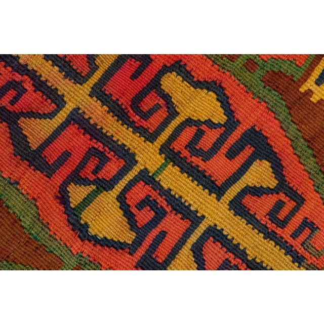 Textile Mid-20th Century Turkish Kilim Multicolor Handmade Tribal Wool Rug For Sale - Image 7 of 8