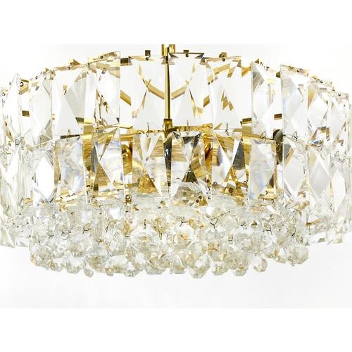 Large Gilt Brass and Crystal Glass Chandelier from Bakalowits & Söhne, 1970s For Sale - Image 15 of 18