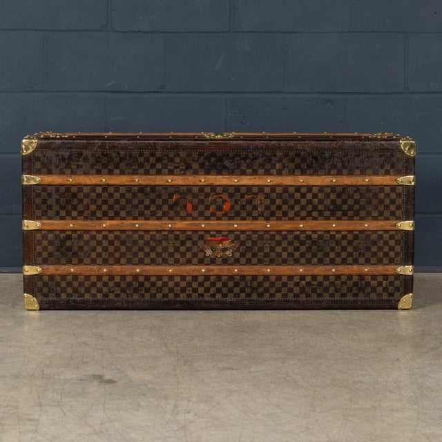 Brown Antique French Trunk in Damier Canvas from Louis Vuitton, 1900 For Sale - Image 8 of 18