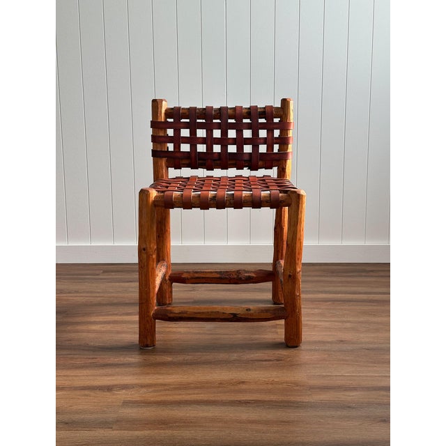 1940s Italian Leather Strap Dining Chairs, Set of Four For Sale - Image 11 of 17