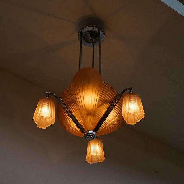 Art Deco Chandelier from Atelier Petitot, France, 1930s For Sale - Image 16 of 18