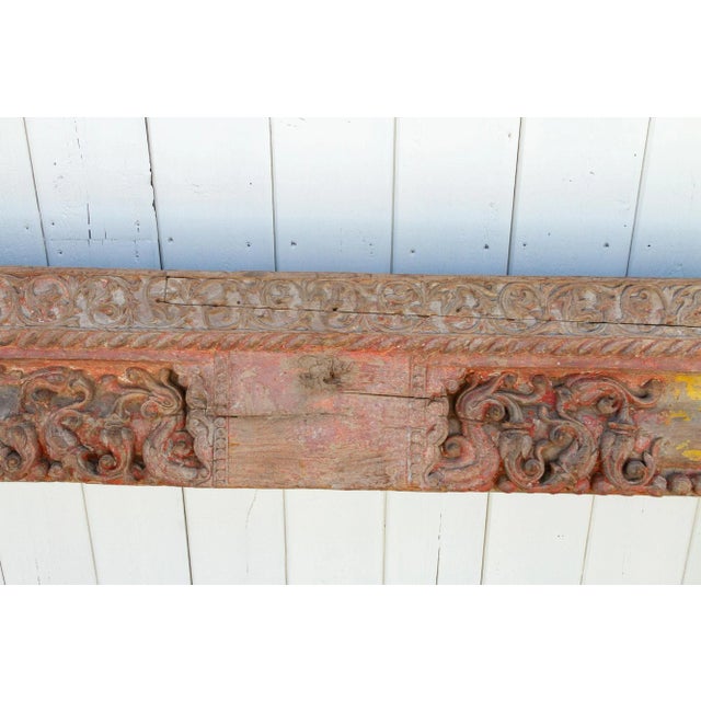 Indian Long 18th Century Gangaur Architectural Carved Beam For Sale - Image 3 of 13