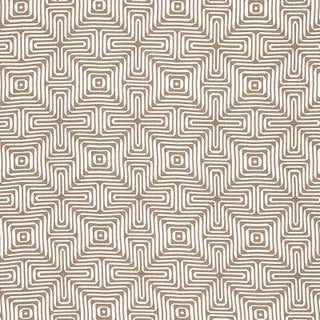 Schumacher X Trina Turk Amazing Maze Indoor & Outdoor Fabric in Sand For Sale