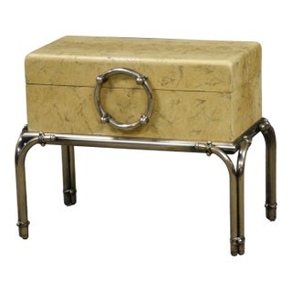 1960s Faux Burl Karl Springer Style Chest For Sale