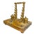 Antique French Siena Marble Bronze Dual Dolphin Empire Statue Desk Inkwell Stand For Sale