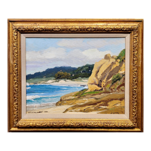 Arthur Hill Gilbert -1930s View of a Pitturesque California Coastline-Oil Painting