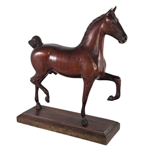 Peter Giba Hand Carved Wood Horse Folk Art Sculpture Unsigned For Sale In Tulsa - Image 6 of 8
