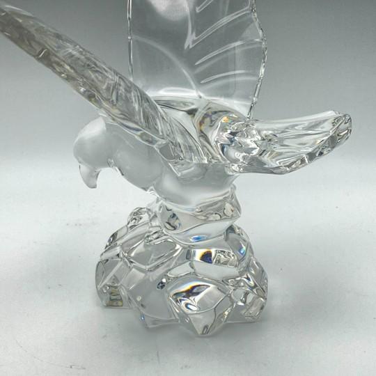 Glass Val St Lambert Crystal Eagle Sculpture / Figurine (Large 9.5-inch, 4lbs) Signed DeSousa For Sale - Image 7 of 18