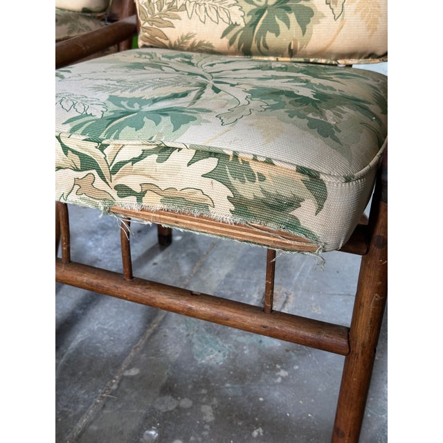 Vintage Coastal Rattan and Bronze Joint Dining Chairs For Sale - Image 9 of 10