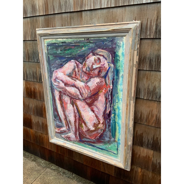 1960s 1960s Abstract Nude Painting by Emanuel Romano For Sale - Image 5 of 12