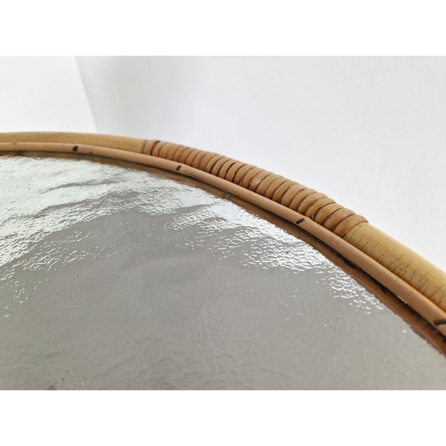 Beige Vintage Rattan Side Table attributed to Rohé Noordwolde, 1960s For Sale - Image 8 of 10