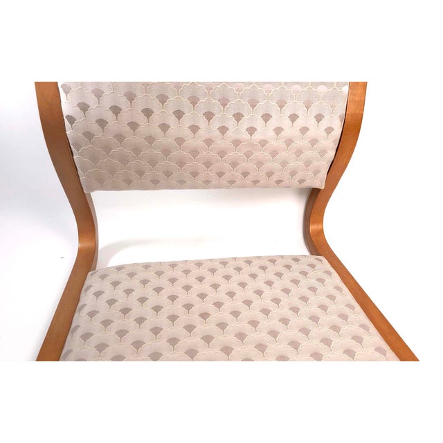 Wood Mid 20th Century Four Japanese Tatami Bentwood Chair With Silk Brocade Cushions For Sale - Image 7 of 9