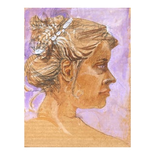 'Woman Against Lilac' by Robert Hoge, 1970s For Sale